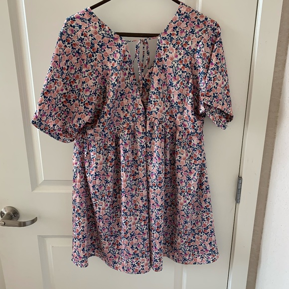 Express Yourself Blush Pink Floral Print Satin Babydoll Dress | Size S - Picture 3 of 5